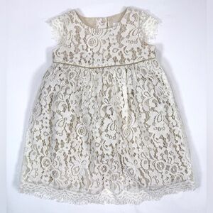 HEIRLOOMS By Polly Flinders Ivory Lace Dress Baby Girl 18M Cottagecore Floral